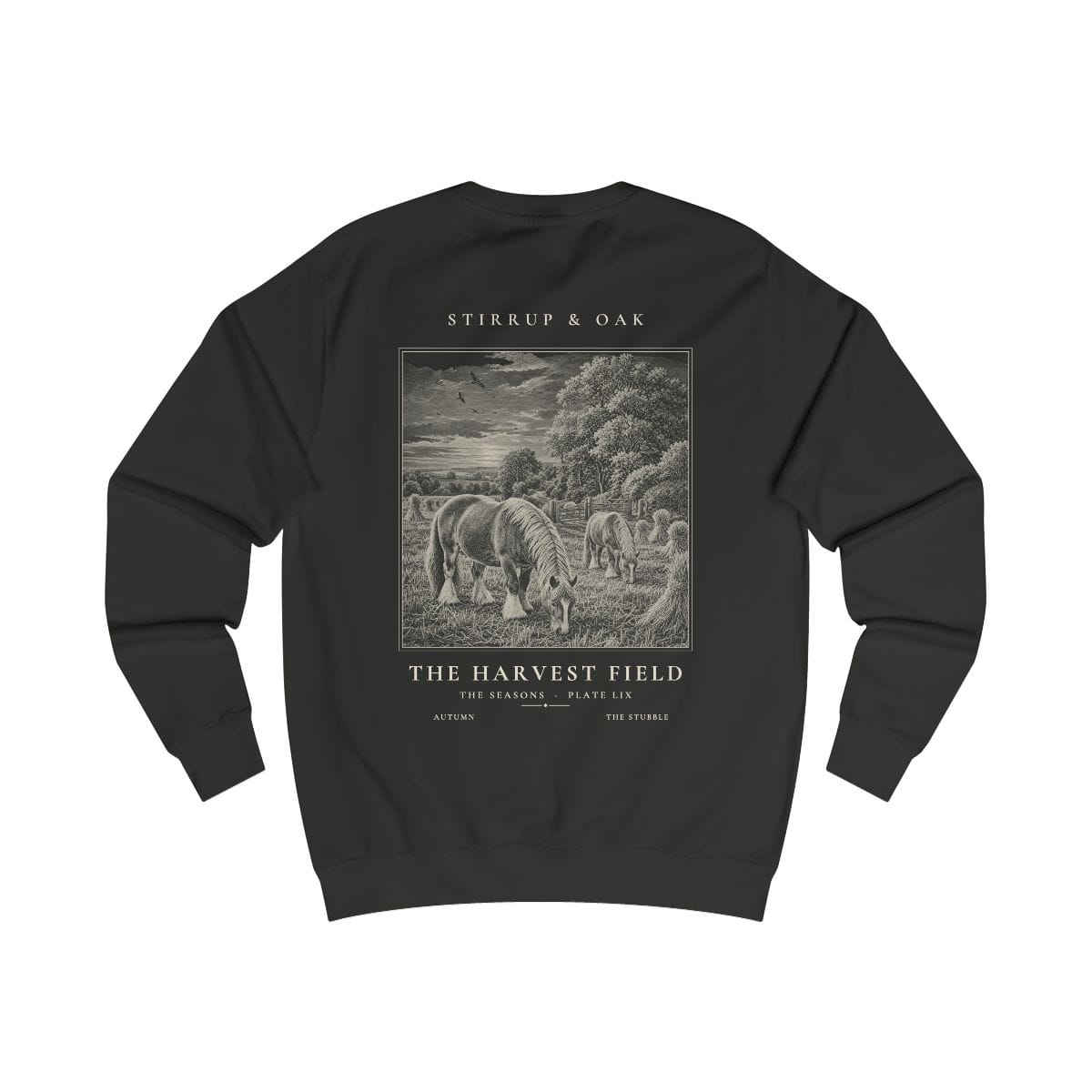 The Harvest Field - Crew Sweatshirt in Jet Black