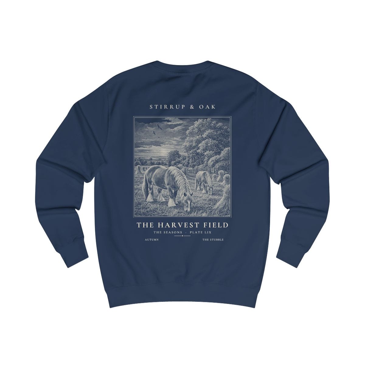 The Harvest Field - Crew Sweatshirt in Oxford Navy