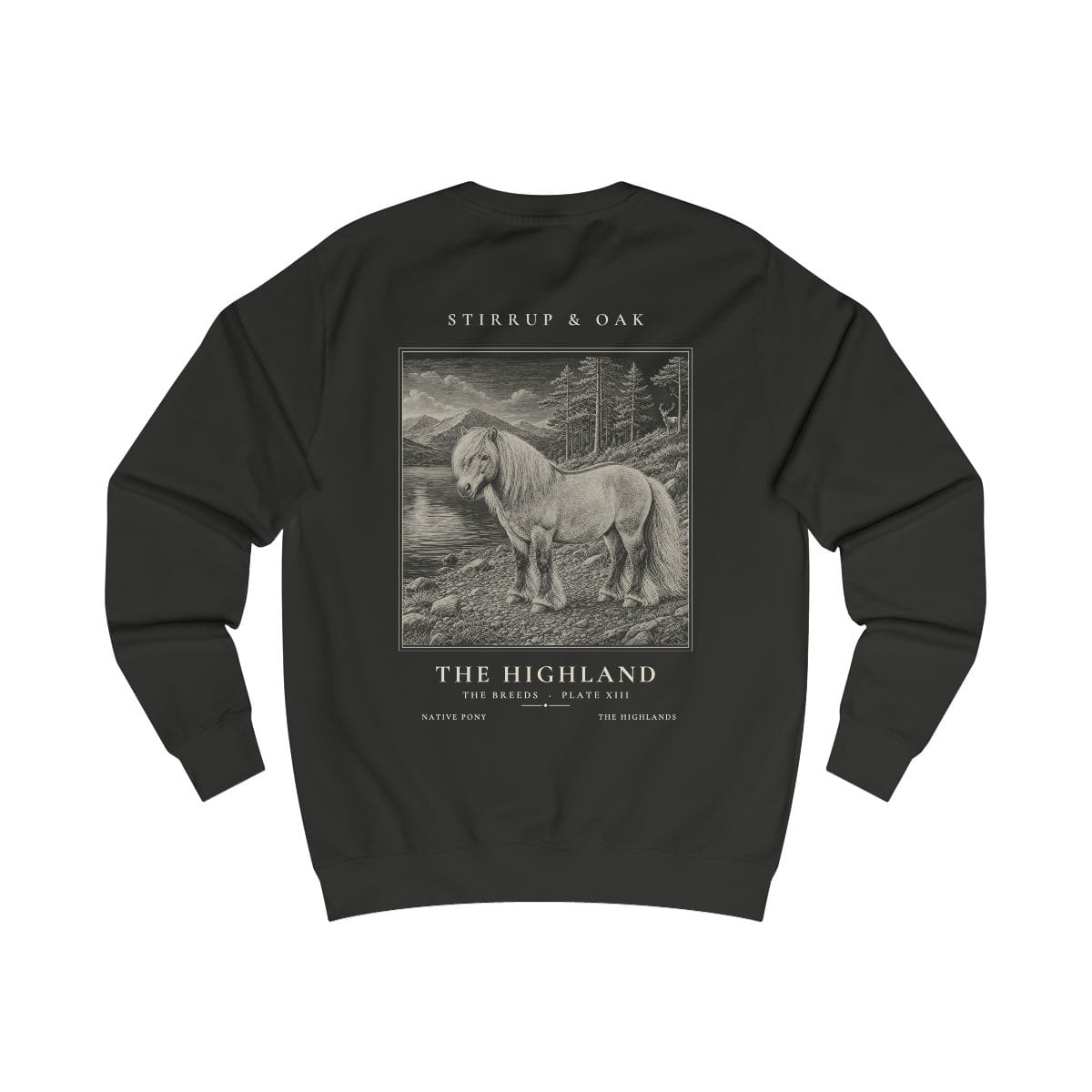 The Highland - Crew Sweatshirt in Jet Black