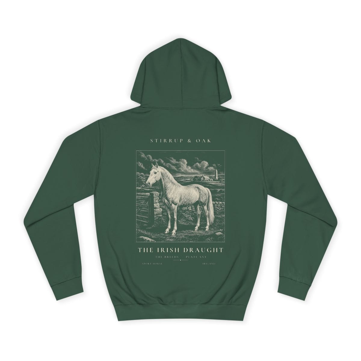 The Irish Draught - Heavyweight Hoodie in Bottle Green