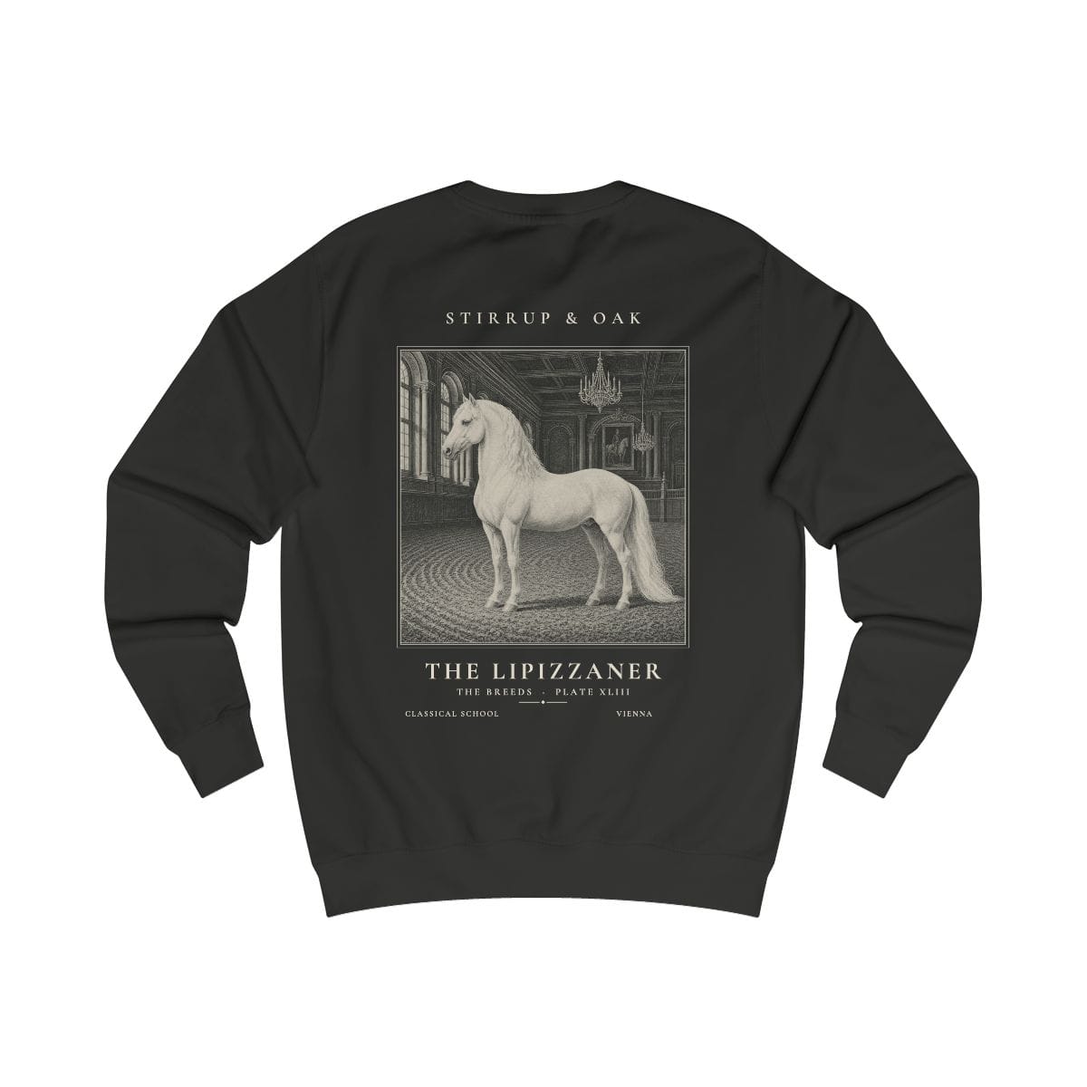The Lipizzaner - Crew Sweatshirt in Jet Black