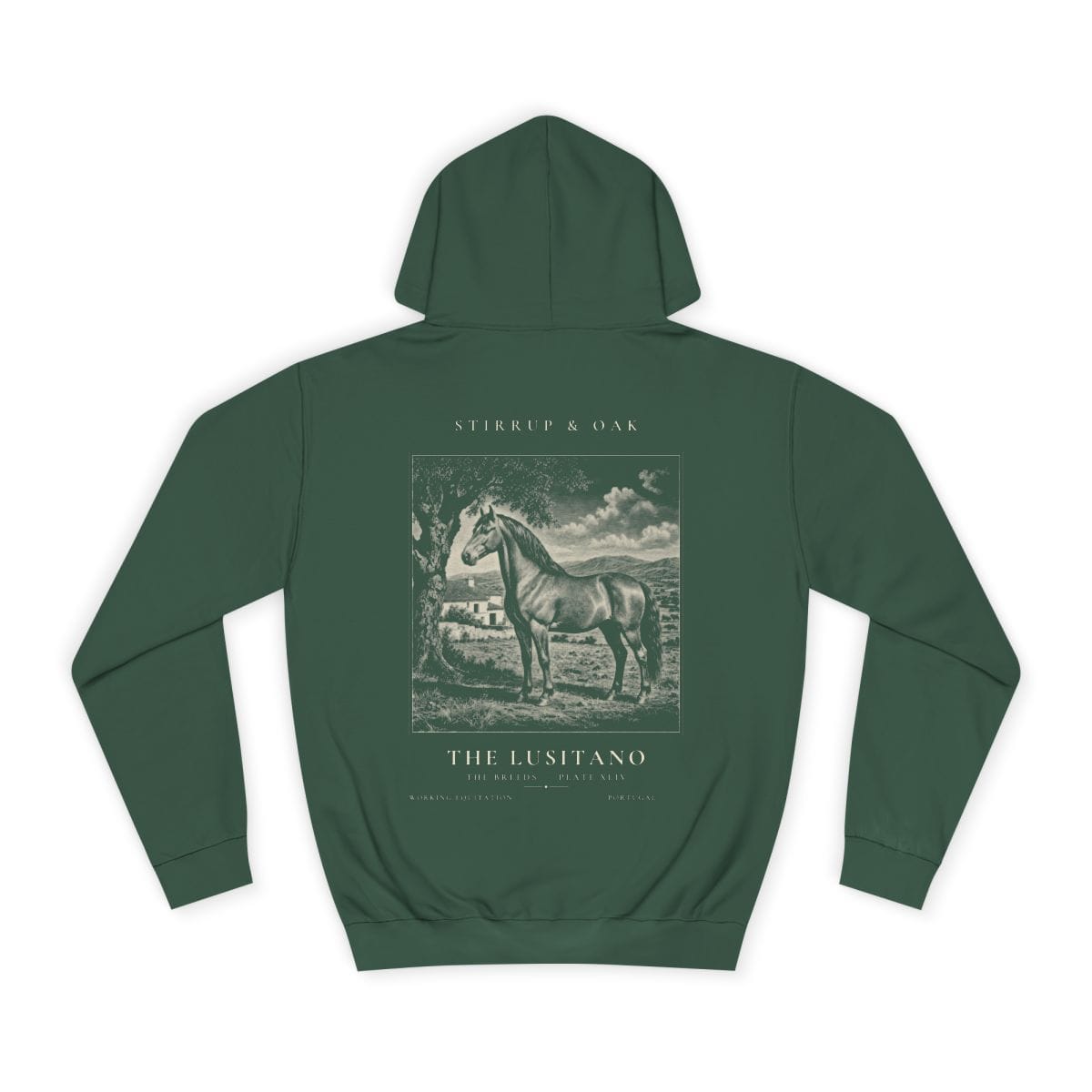 The Lusitano - Heavyweight Hoodie in Bottle Green
