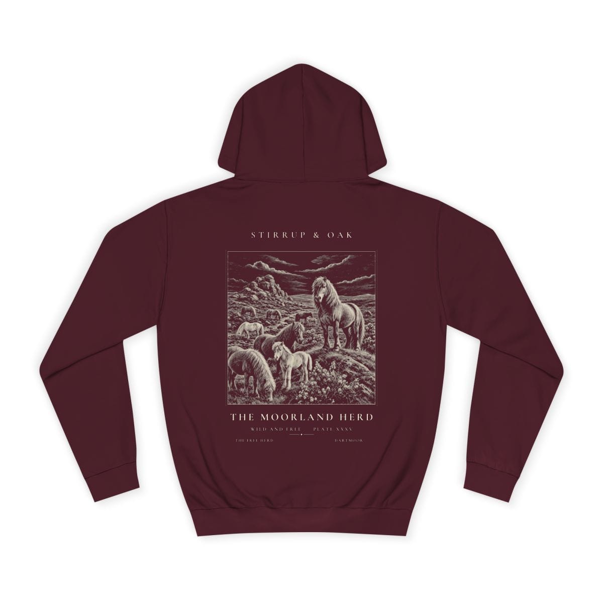 The Moorland Herd - Heavyweight Hoodie in Burgundy