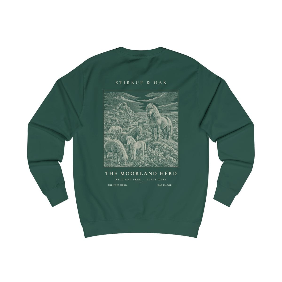 The Moorland Herd - Crew Sweatshirt in Bottle Green