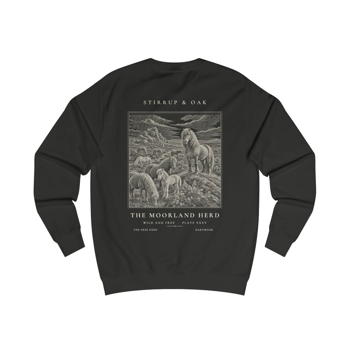 The Moorland Herd - Crew Sweatshirt in Jet Black