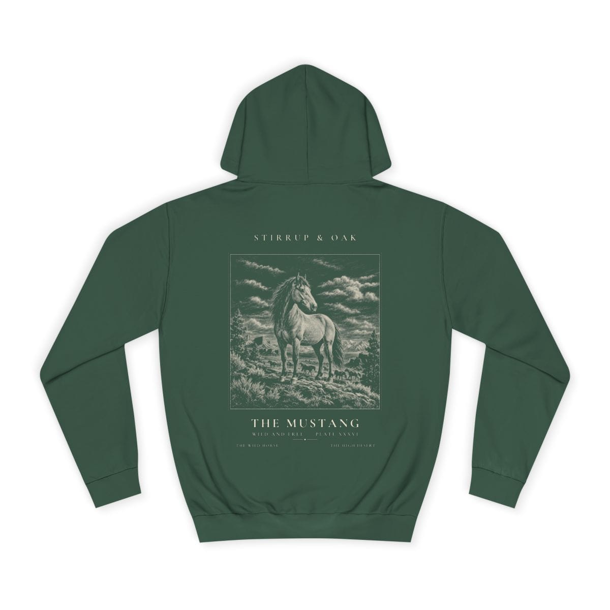 The Mustang - Heavyweight Hoodie in Bottle Green