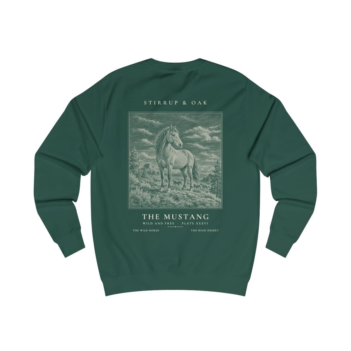 The Mustang - Crew Sweatshirt in Bottle Green