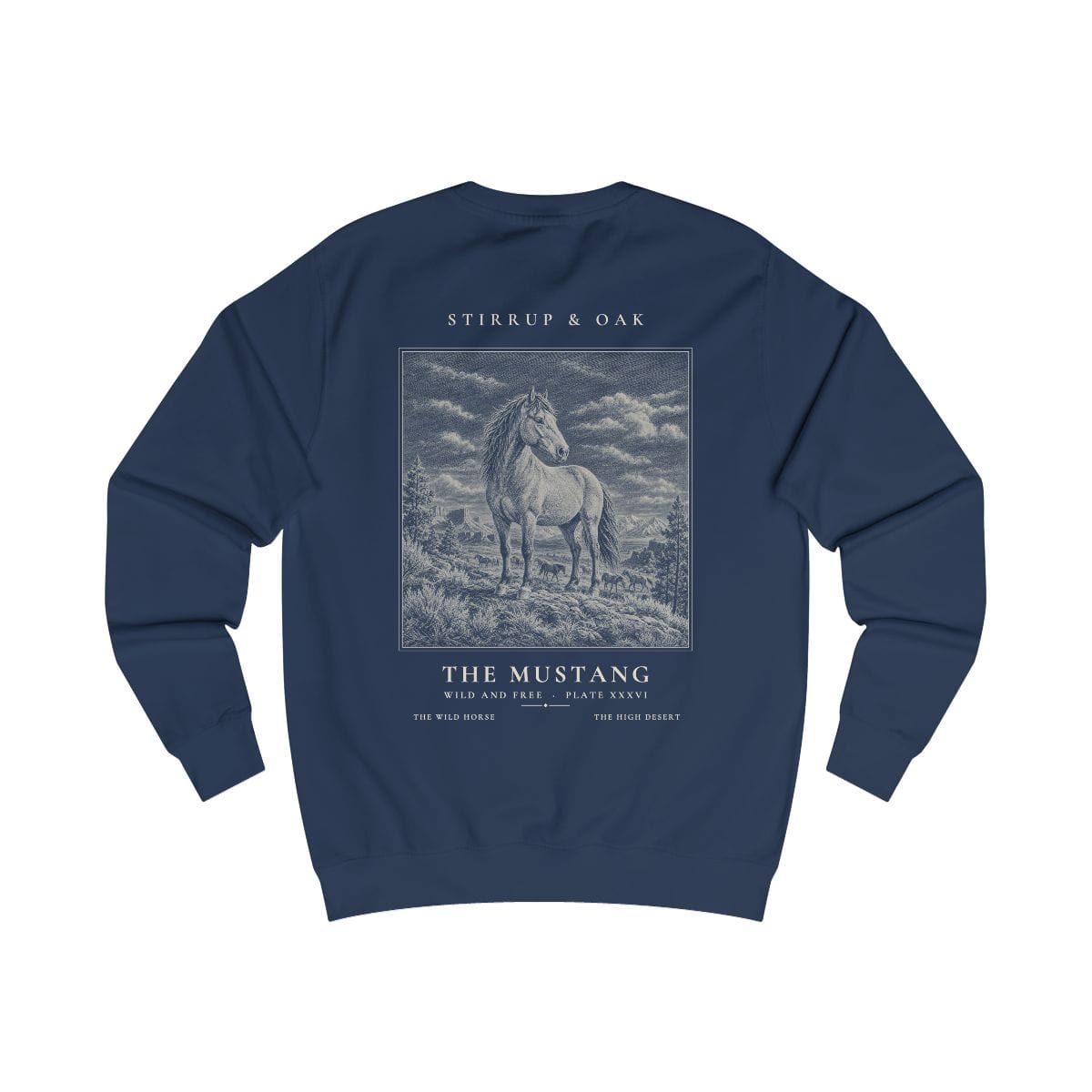 The Mustang - Crew Sweatshirt in Oxford Navy