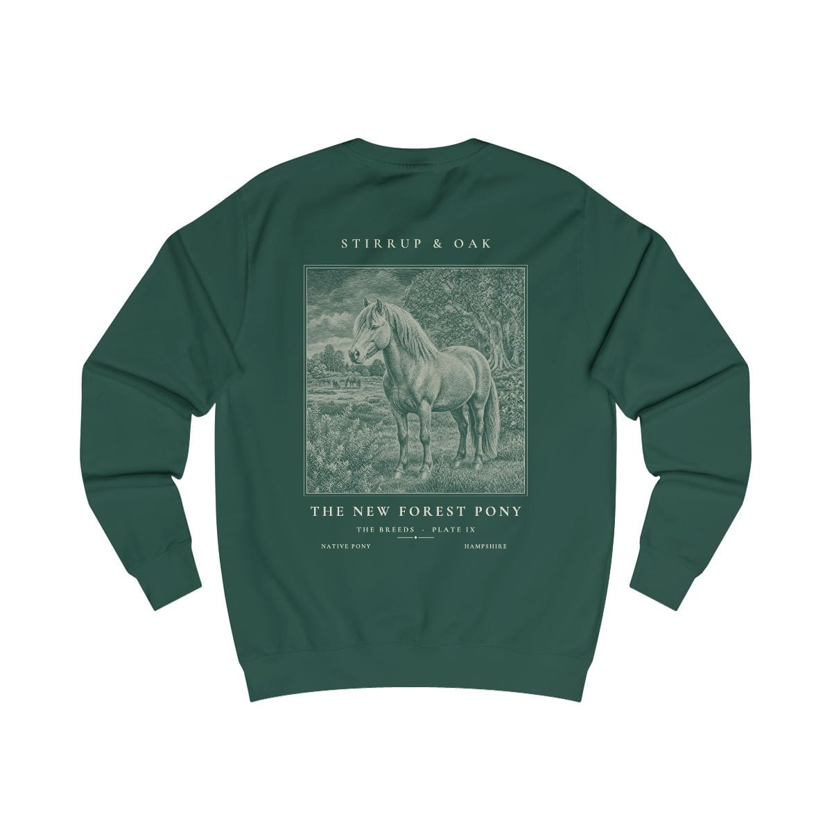 The New Forest Pony - Crew Sweatshirt in Bottle Green