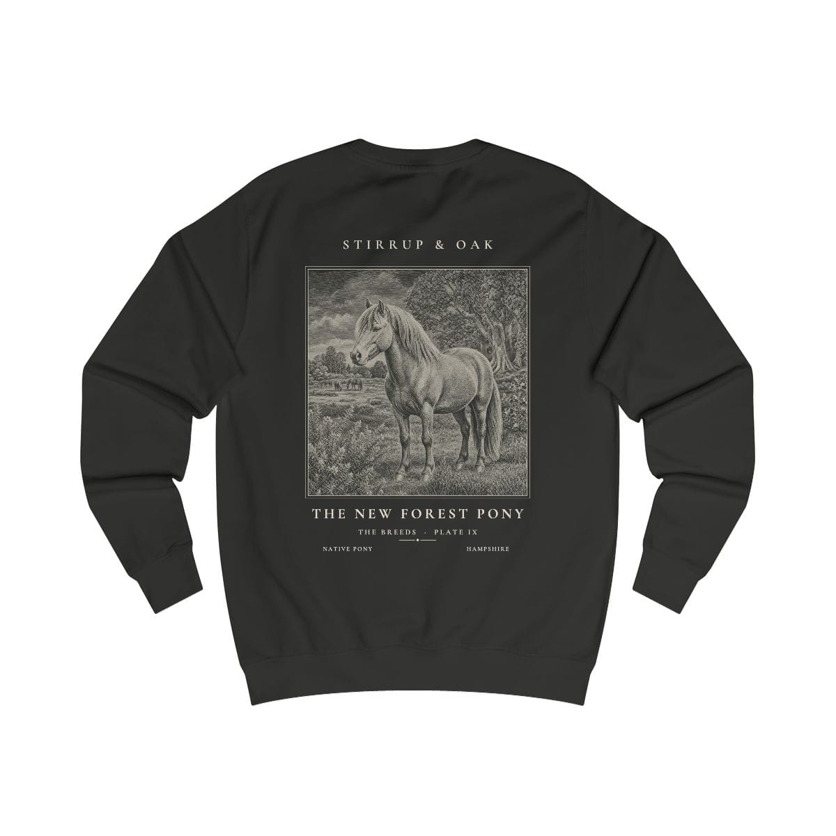The New Forest Pony - Crew Sweatshirt in Jet Black
