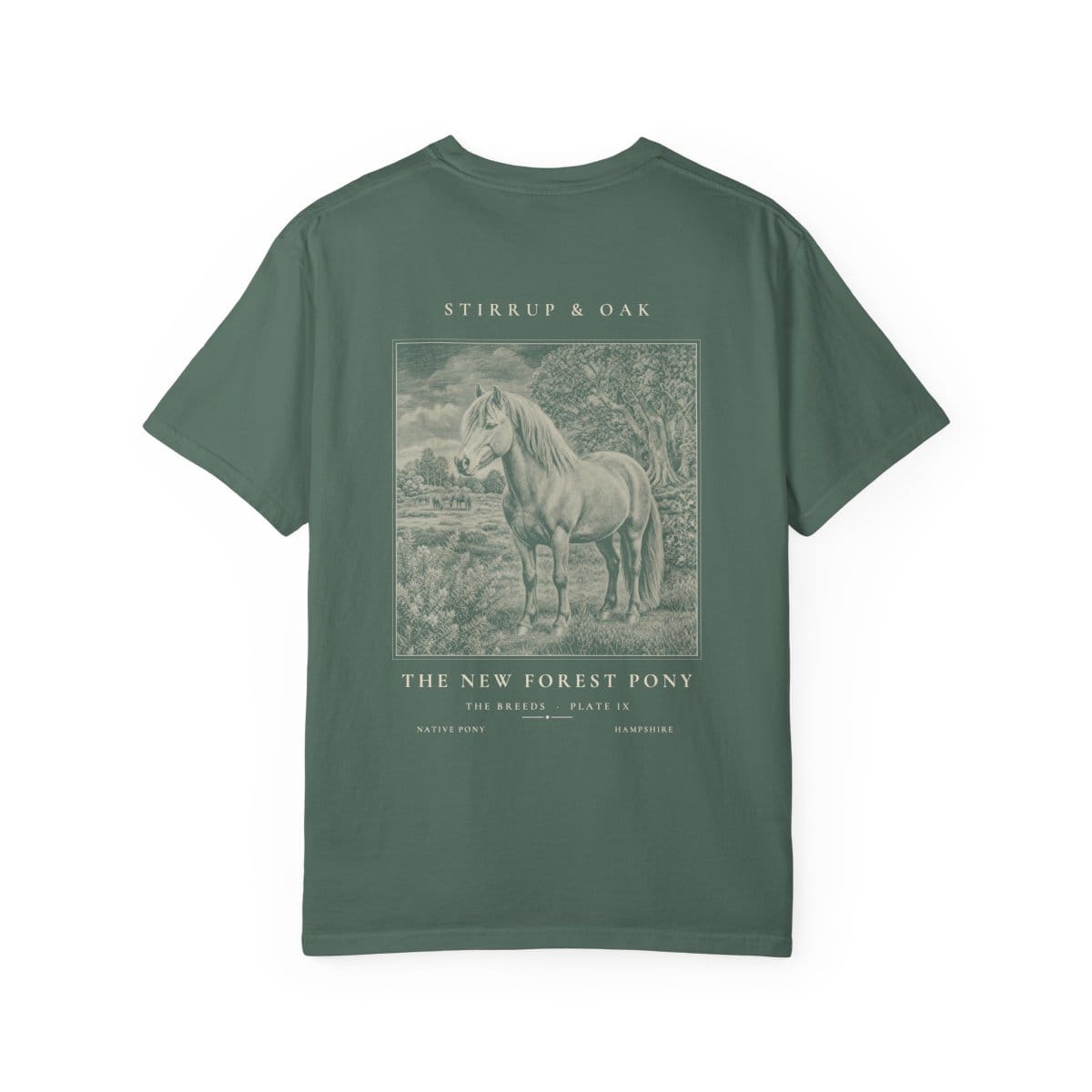 The New Forest Pony - Heavyweight T-Shirt in Blue Spruce