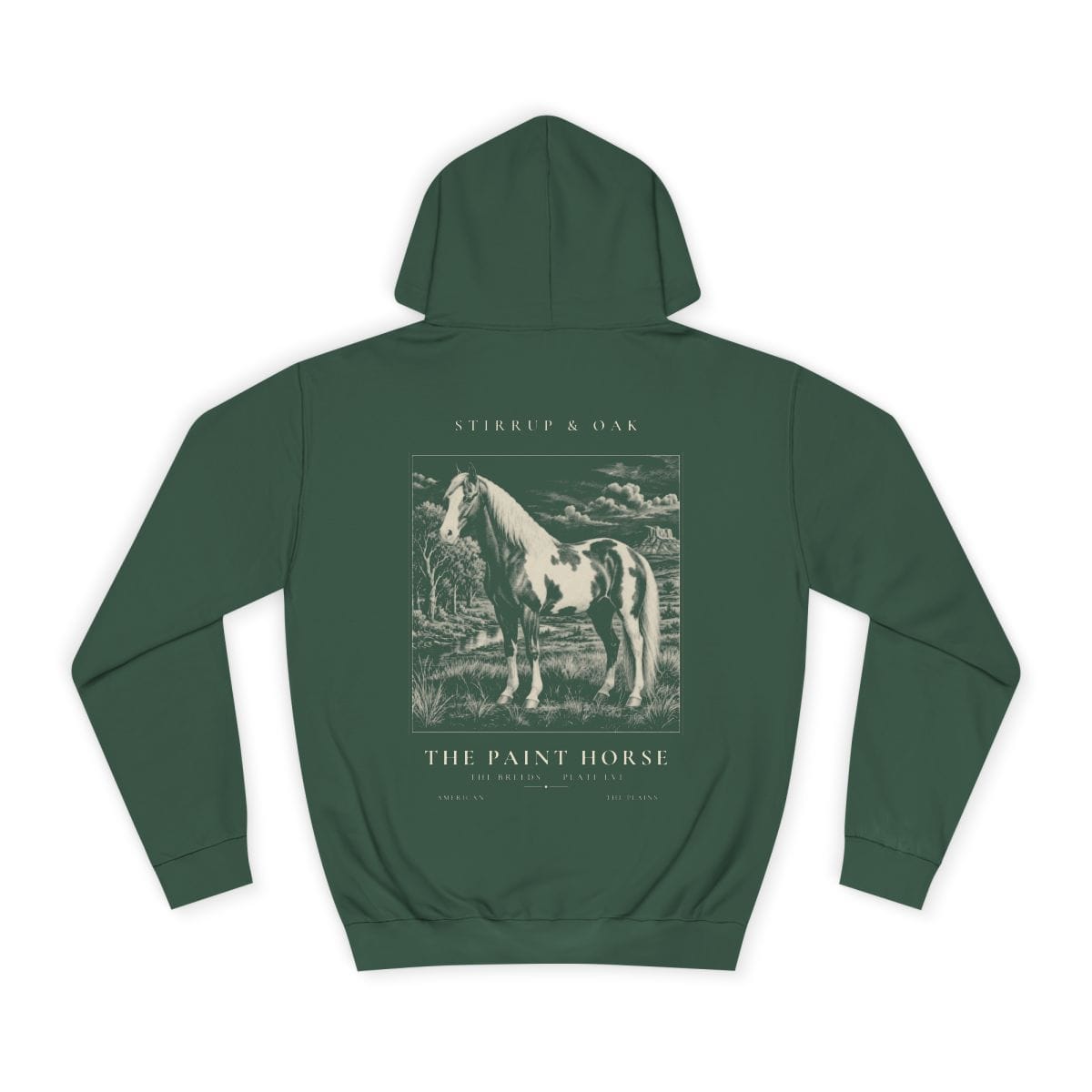 The Paint Horse - Heavyweight Hoodie in Bottle Green