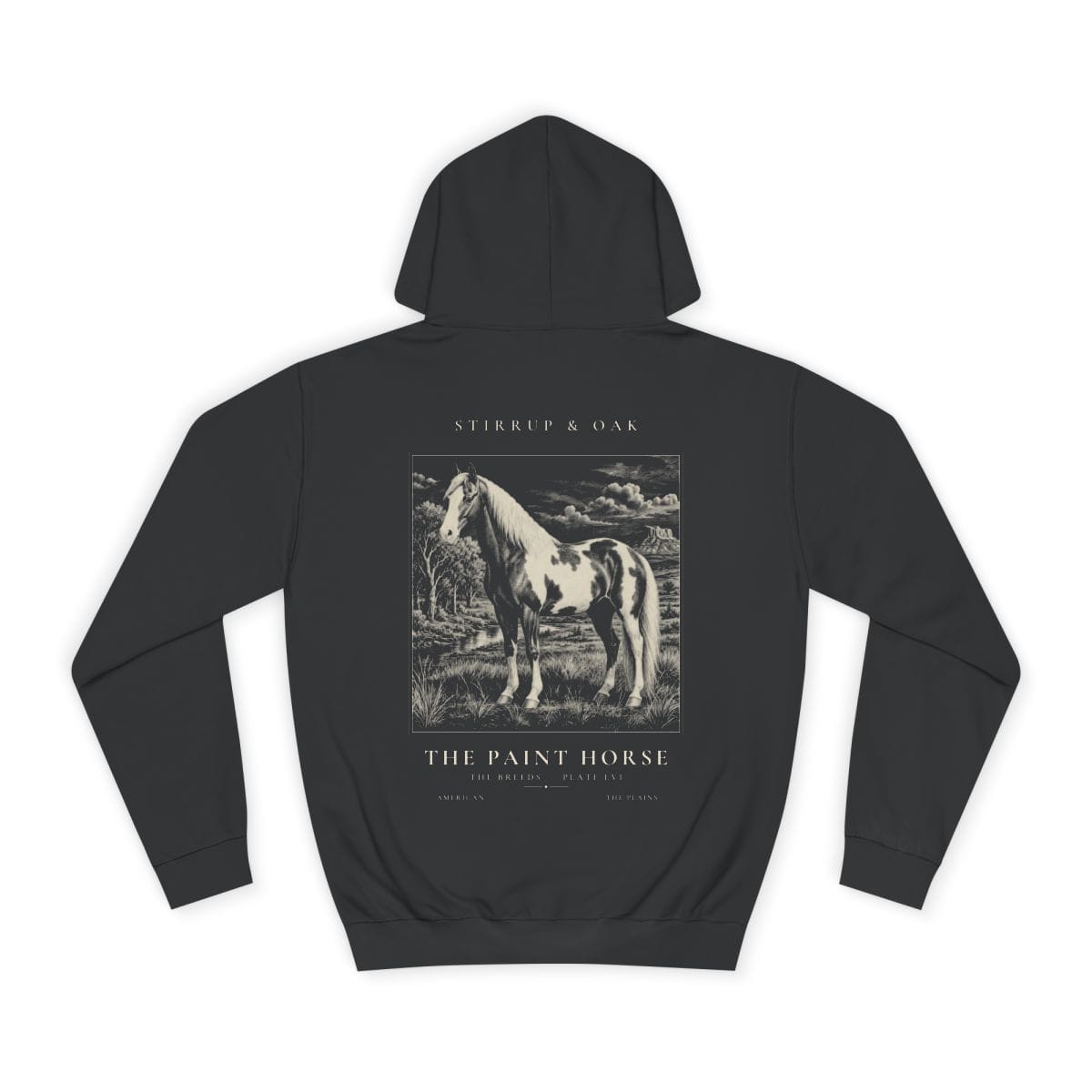 The Paint Horse - Heavyweight Hoodie in Jet Black