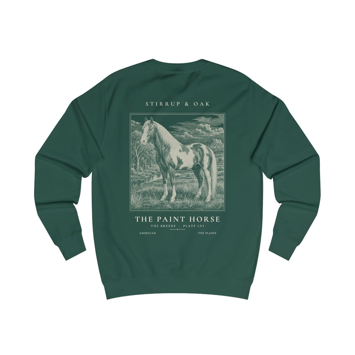 The Paint Horse - Crew Sweatshirt in Bottle Green