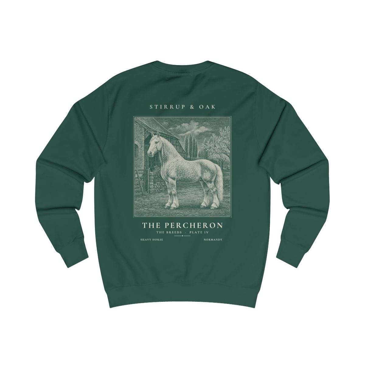 The Percheron - Crew Sweatshirt in Bottle Green