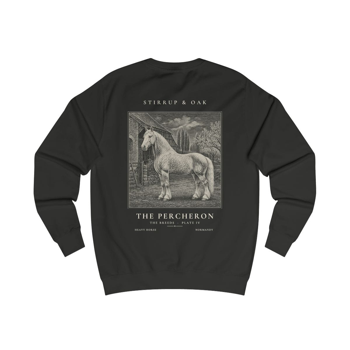 The Percheron - Crew Sweatshirt in Jet Black