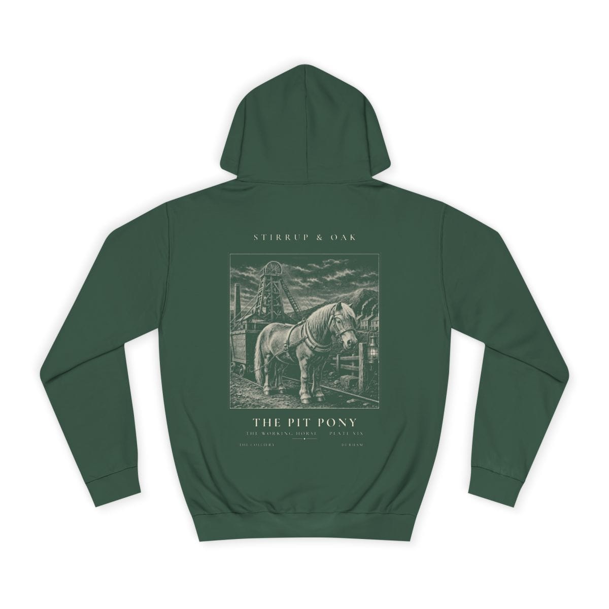 The Pit Pony - Heavyweight Hoodie in Bottle Green