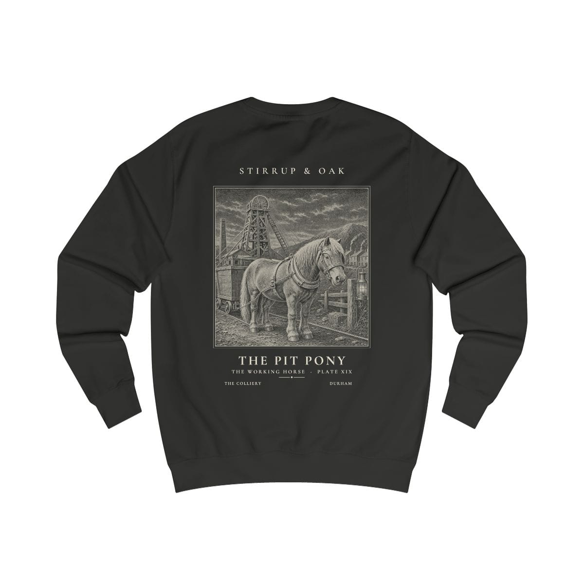 The Pit Pony - Crew Sweatshirt in Jet Black