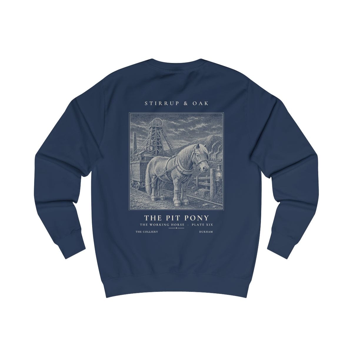 The Pit Pony - Crew Sweatshirt in Oxford Navy