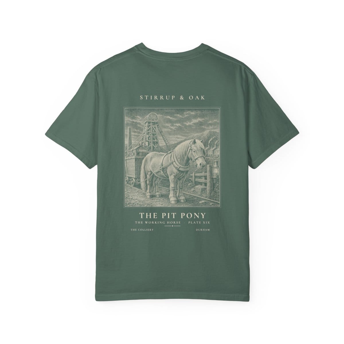 The Pit Pony - Heavyweight T-Shirt in Blue Spruce