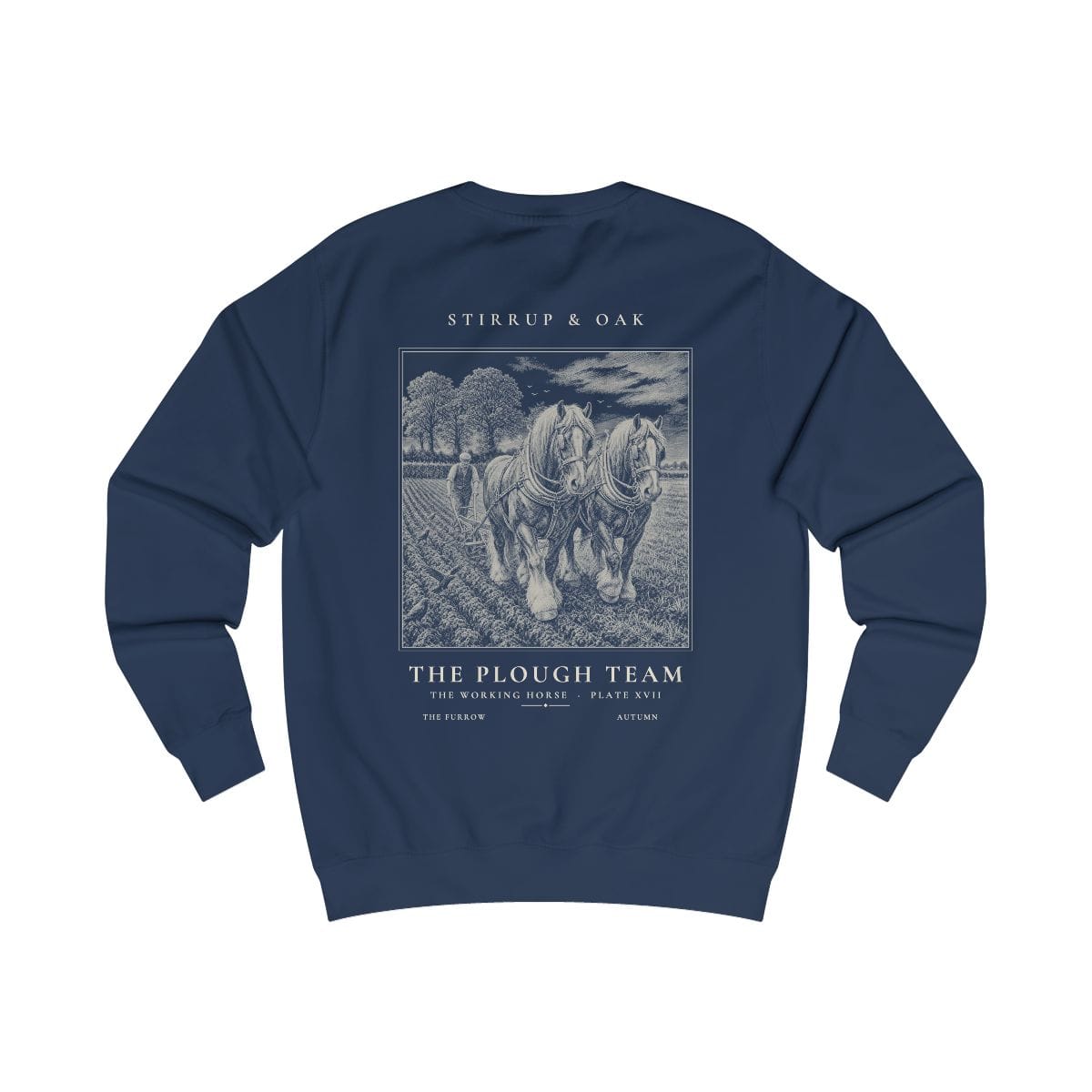 The Plough Team - Crew Sweatshirt in Oxford Navy