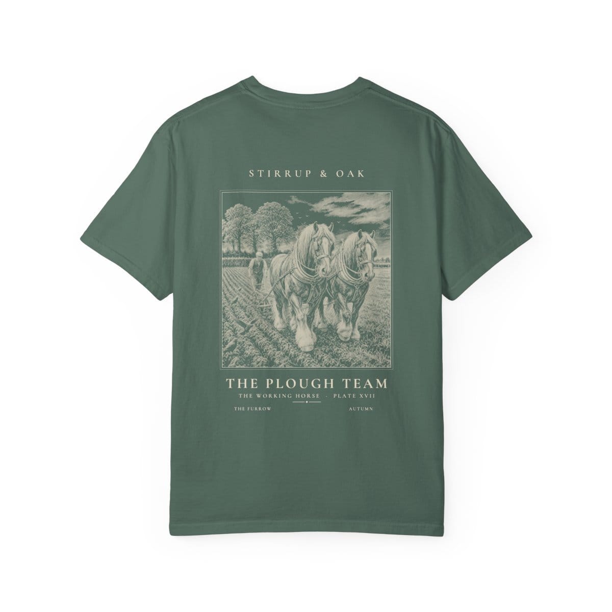 The Plough Team - Heavyweight T-Shirt in Blue Spruce