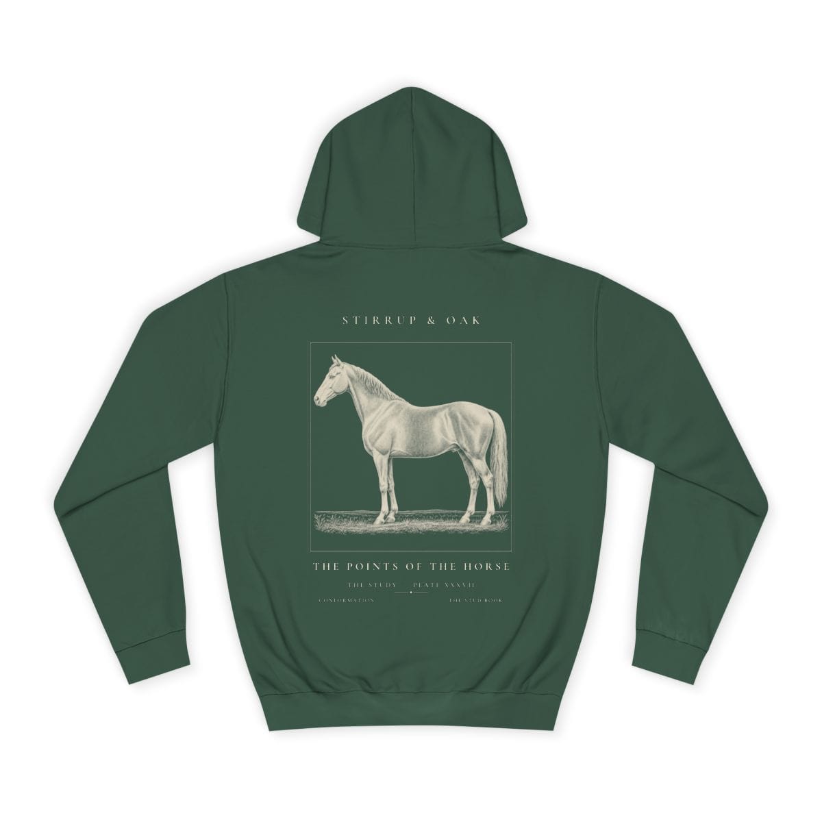 The Points of the Horse - Heavyweight Hoodie in Bottle Green