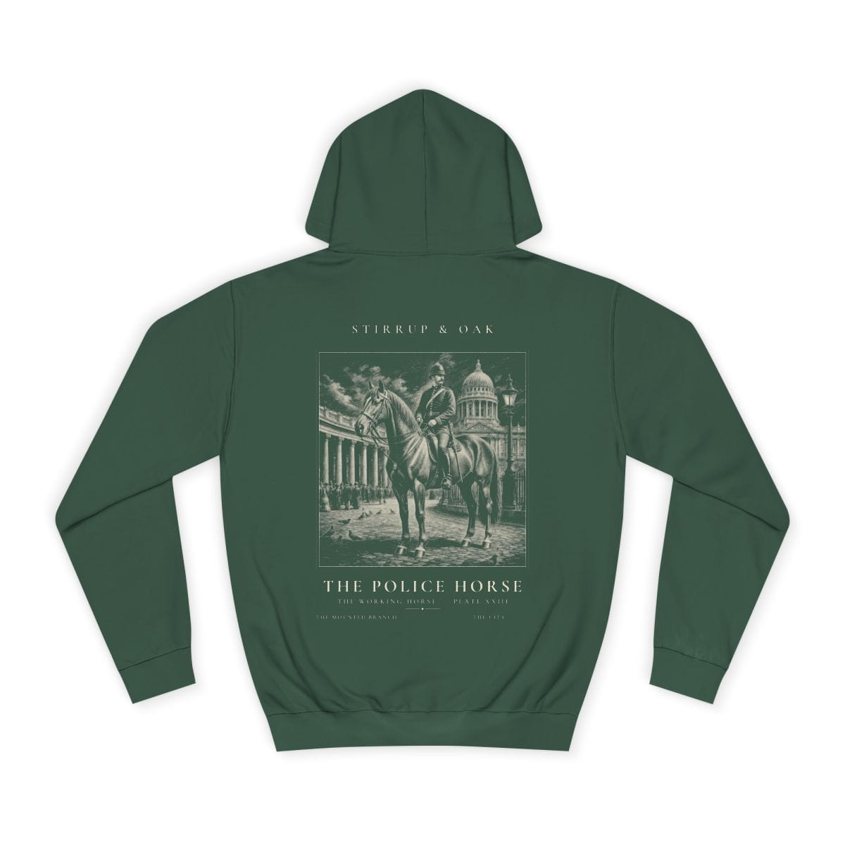 The Police Horse - Heavyweight Hoodie in Bottle Green