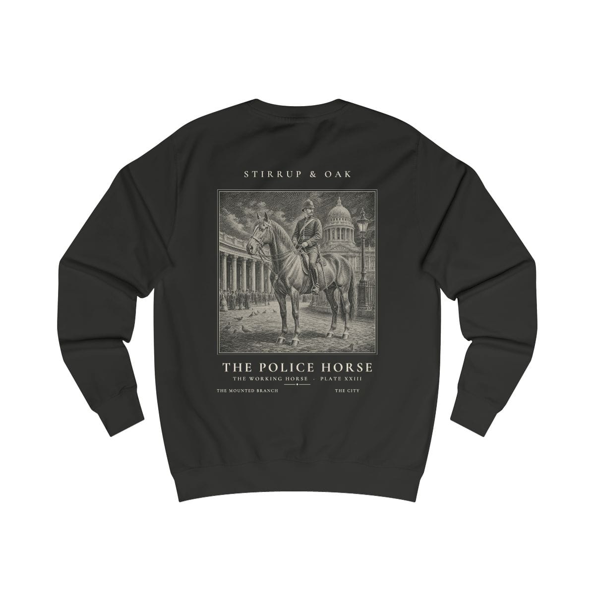 The Police Horse - Crew Sweatshirt in Jet Black