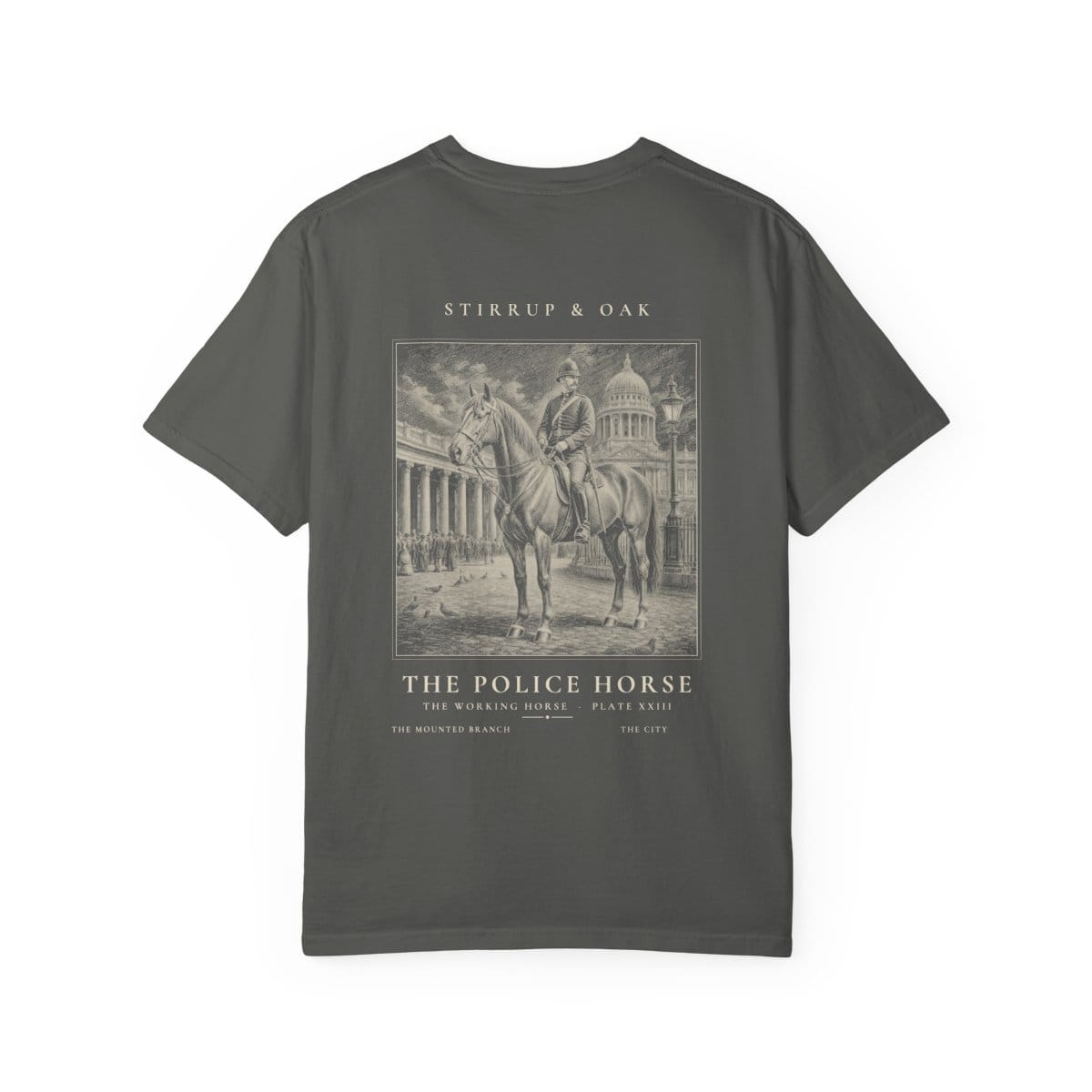 The Police Horse - Heavyweight T-Shirt · Pepper / S