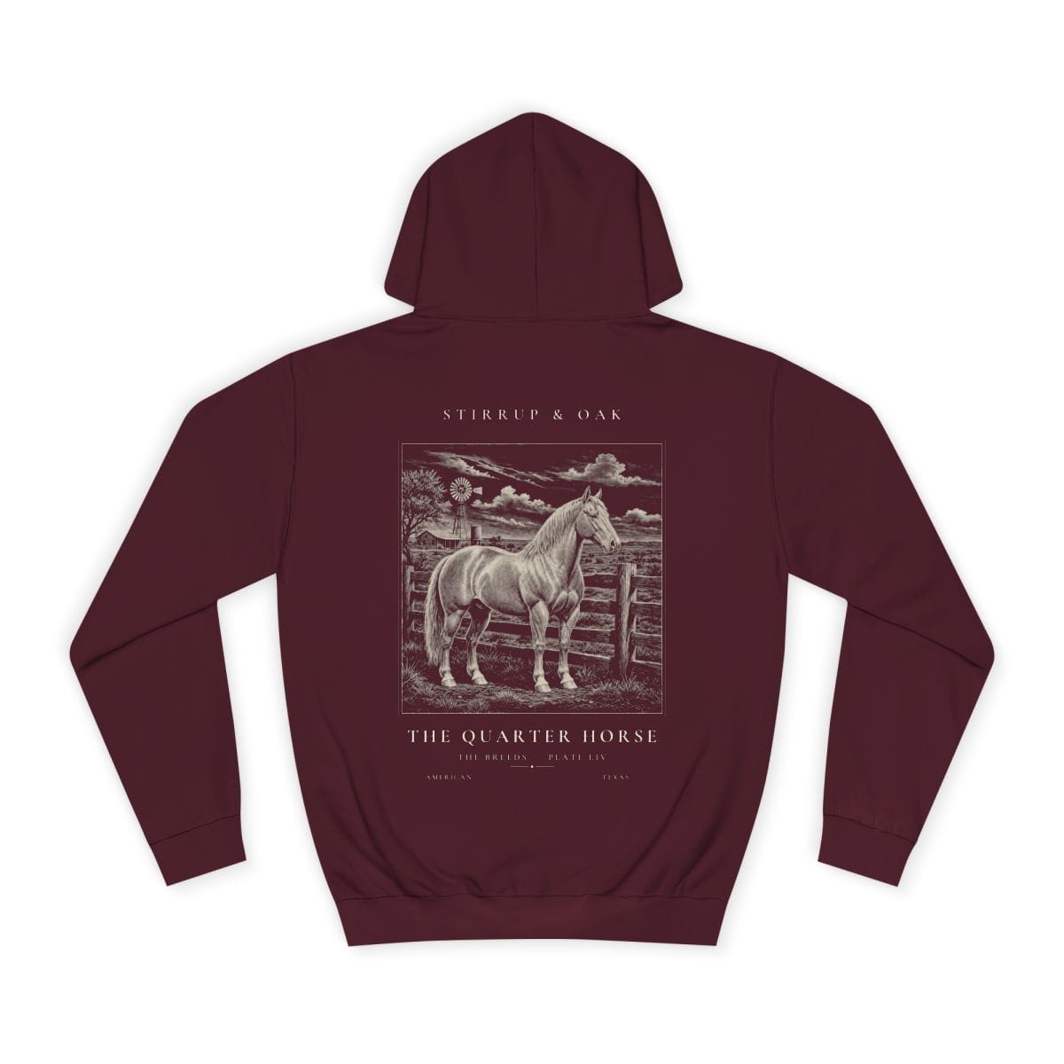 The Quarter Horse - Heavyweight Hoodie in Burgundy