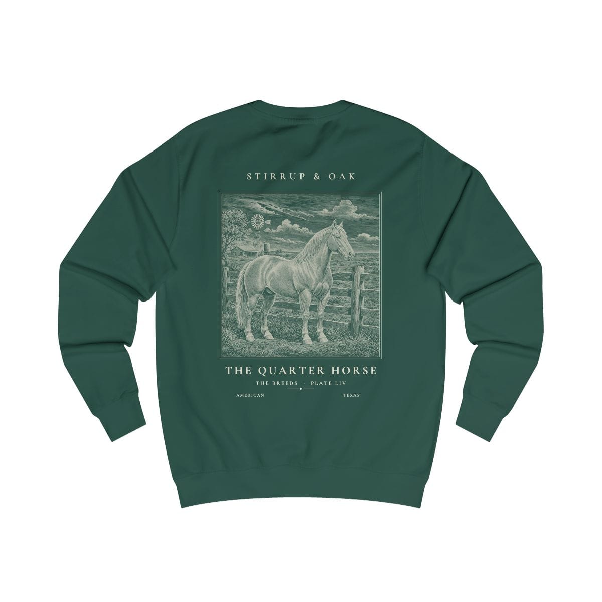 The Quarter Horse - Crew Sweatshirt in Bottle Green