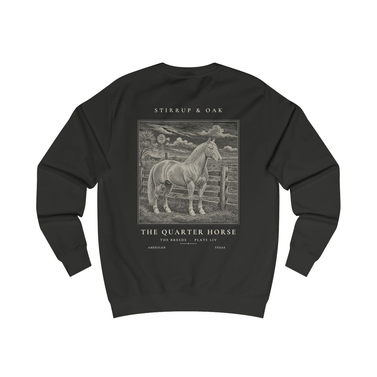 The Quarter Horse - Crew Sweatshirt in Jet Black