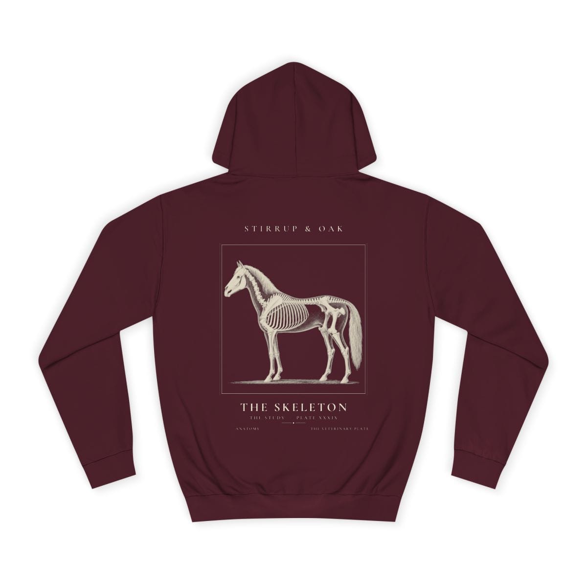 The Skeleton - Heavyweight Hoodie in Burgundy