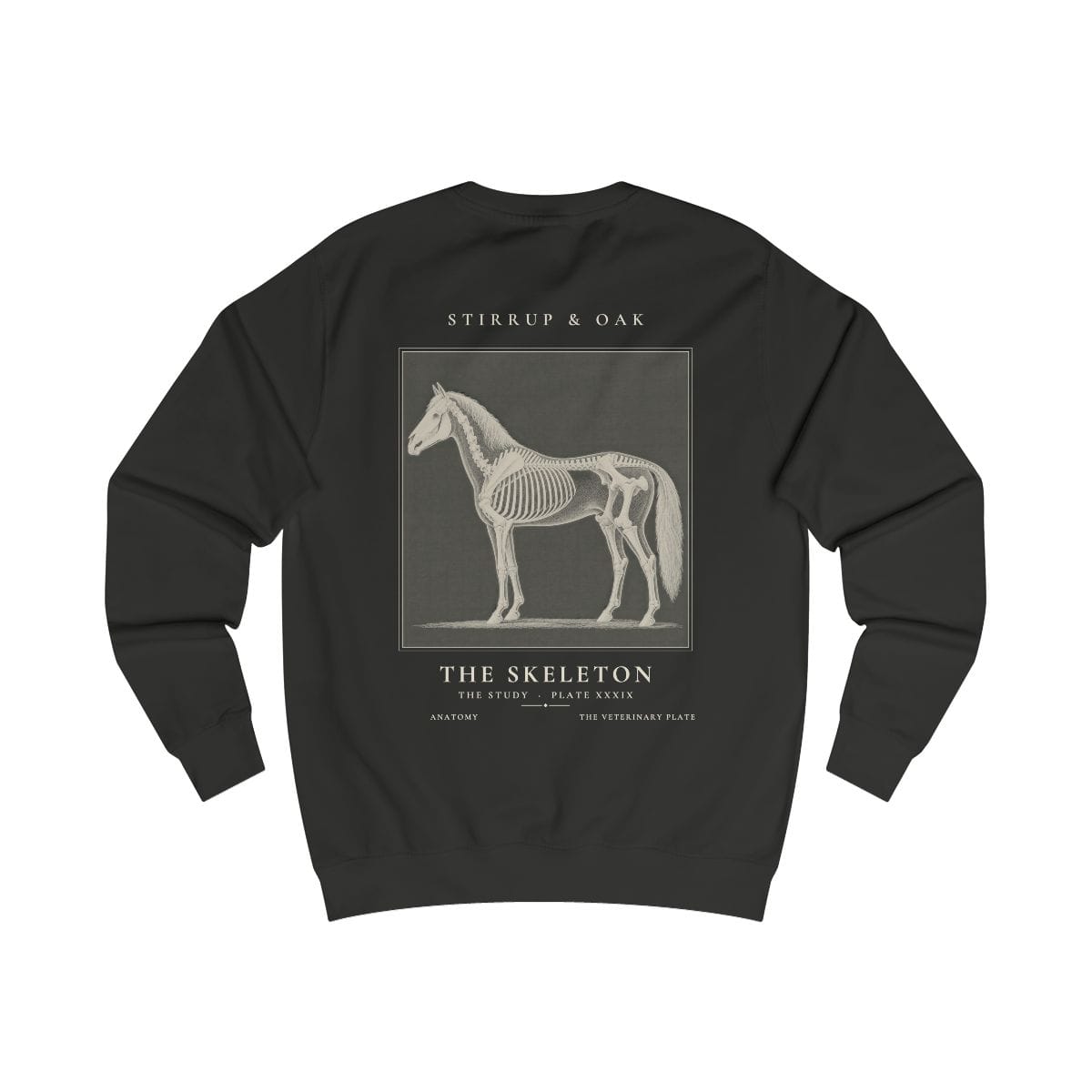 The Skeleton - Crew Sweatshirt in Jet Black
