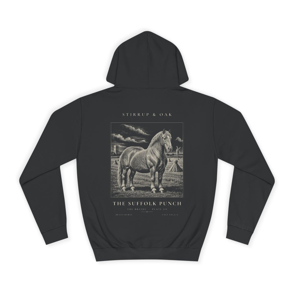 The Suffolk Punch - Heavyweight Hoodie in Jet Black