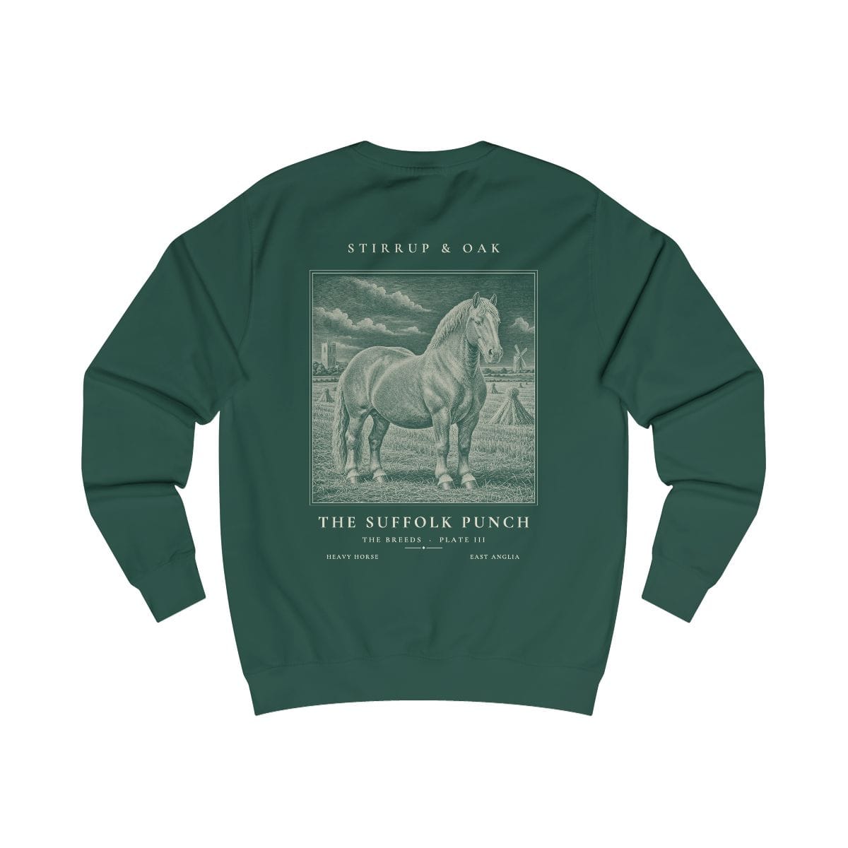 The Suffolk Punch - Crew Sweatshirt in Bottle Green