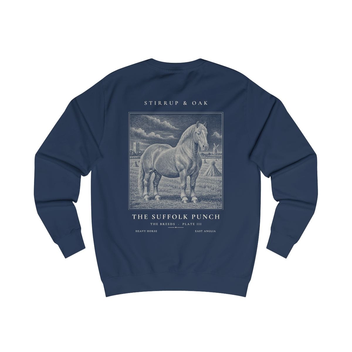 The Suffolk Punch - Crew Sweatshirt in Oxford Navy