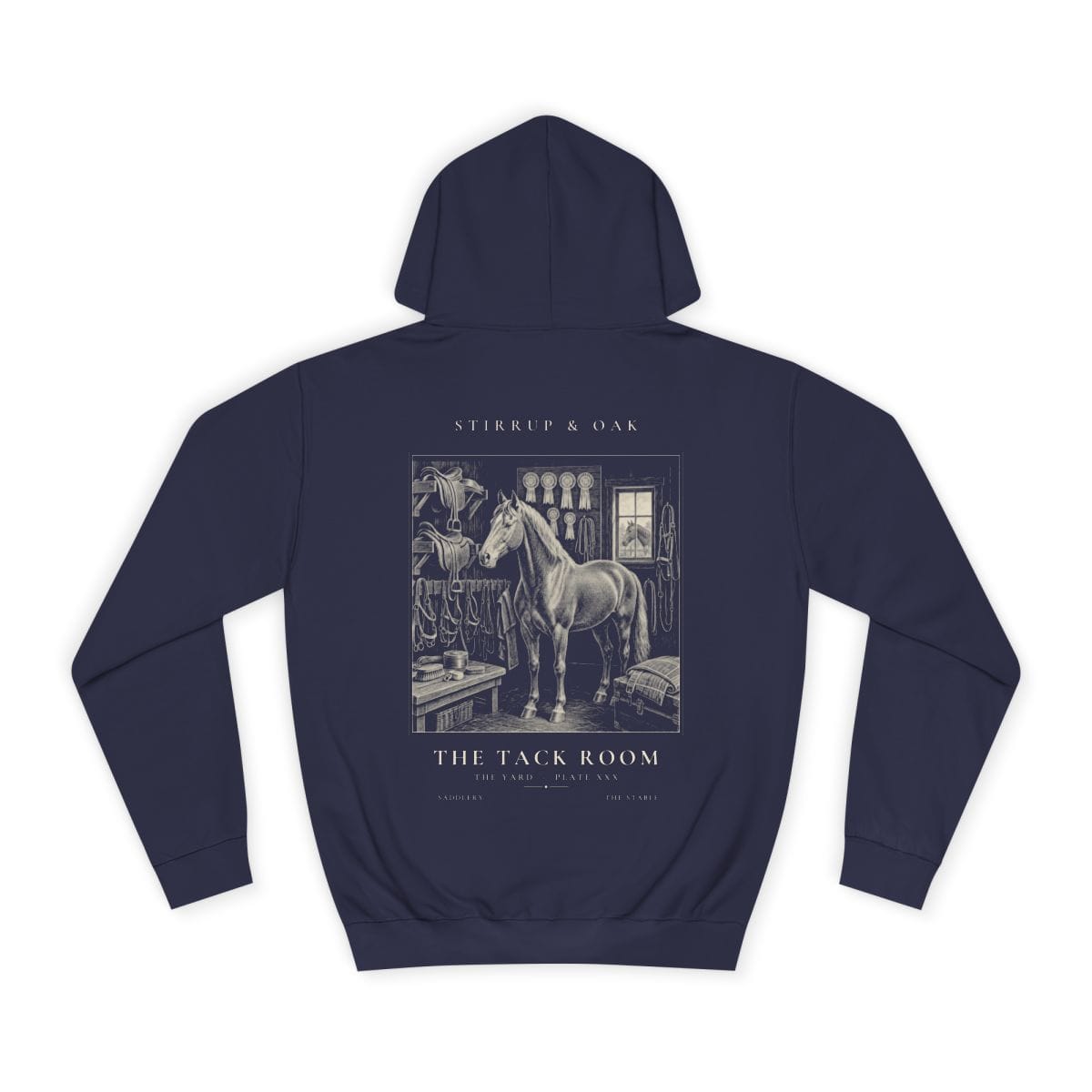 The Tack Room - Heavyweight Hoodie in Oxford Navy