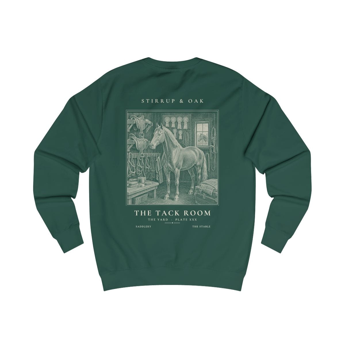 The Tack Room - Crew Sweatshirt in Bottle Green