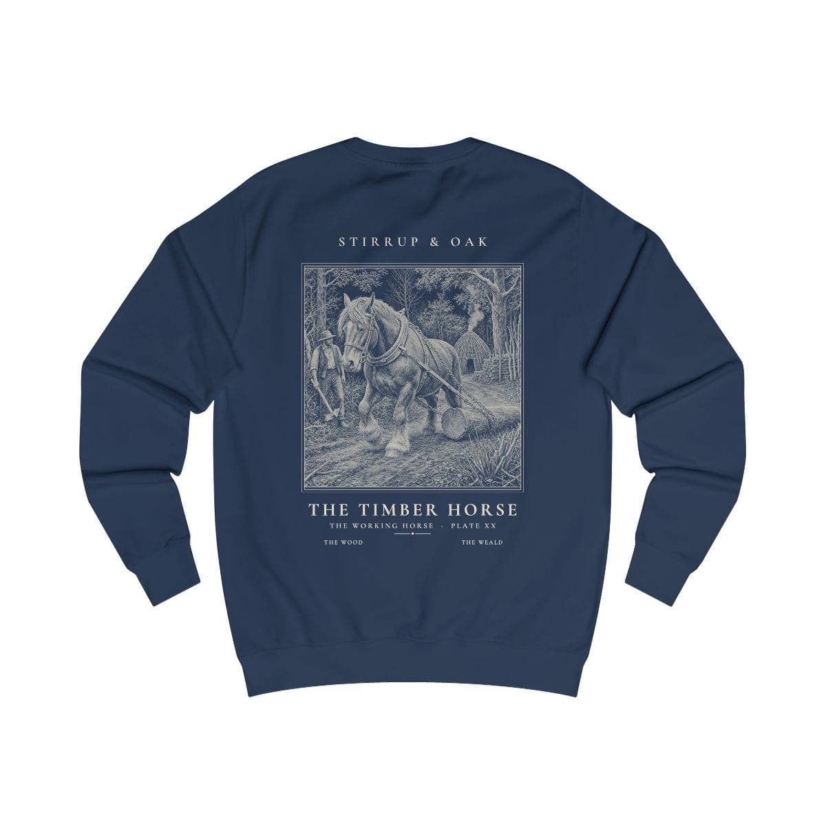 The Timber Horse - Crew Sweatshirt in Oxford Navy