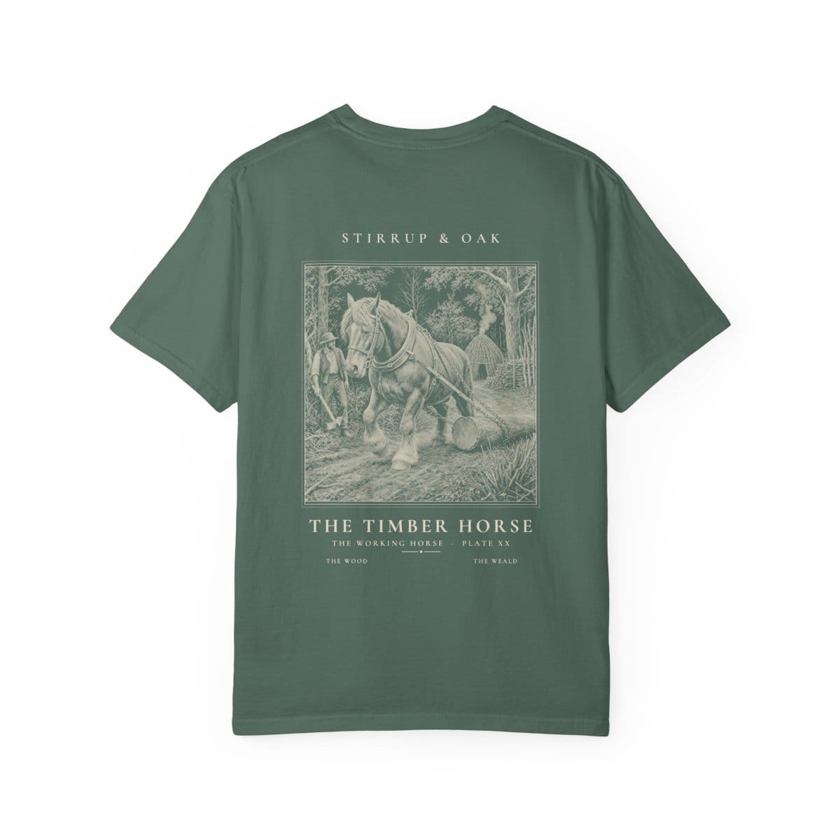 The Timber Horse - Heavyweight T-Shirt in Blue Spruce