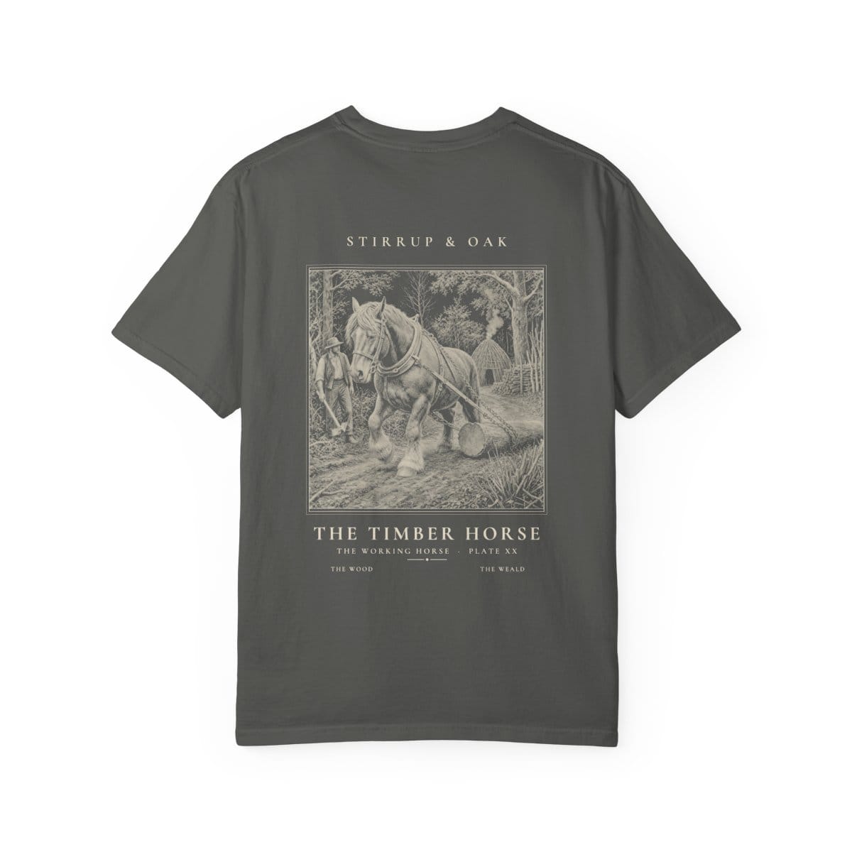 The Timber Horse - Heavyweight T-Shirt · Pepper / S