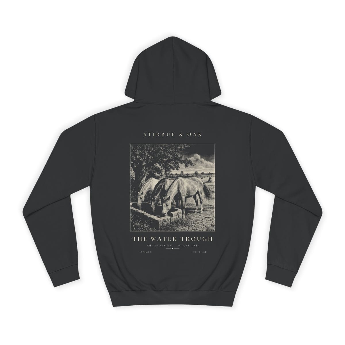 The Water Trough - Heavyweight Hoodie in Jet Black