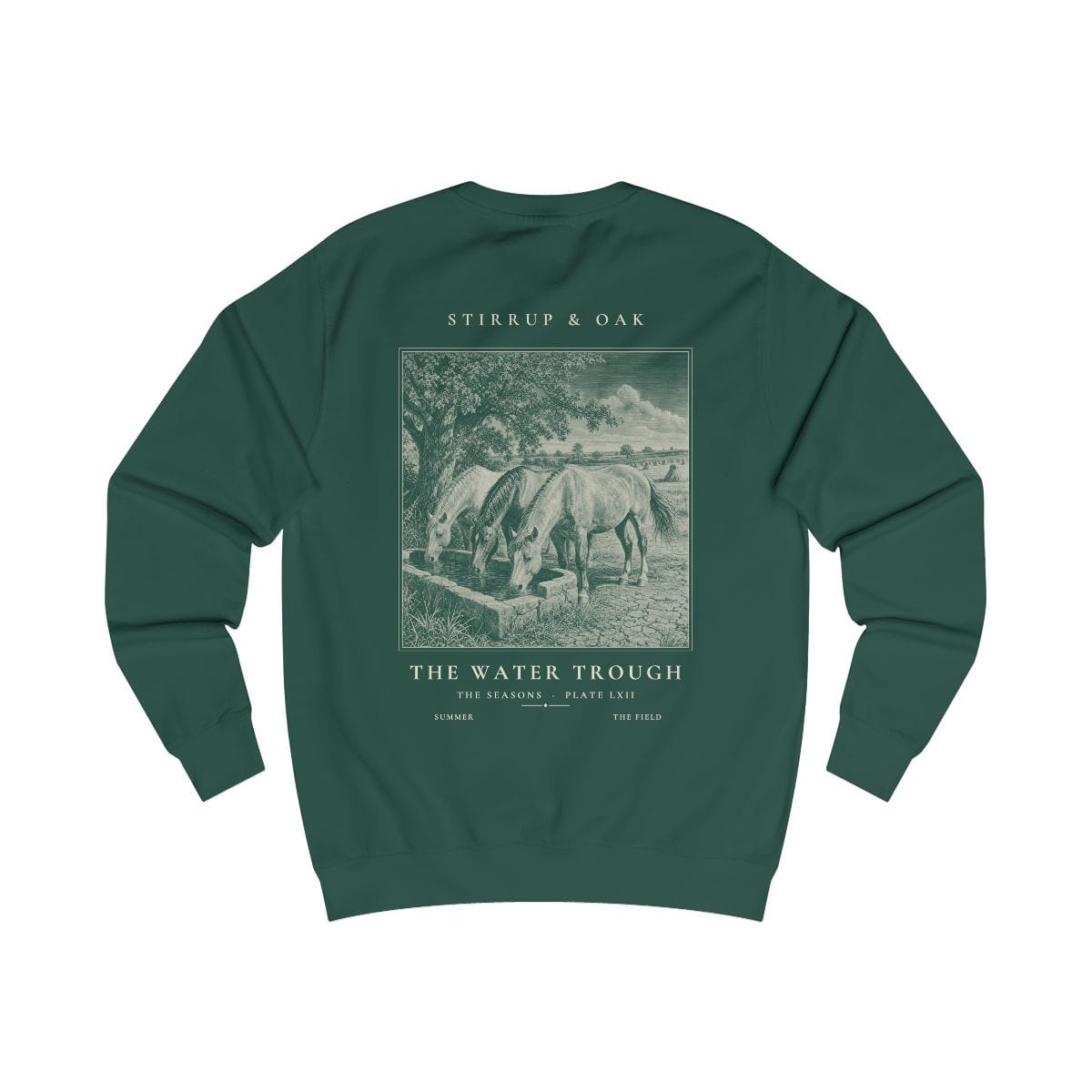The Water Trough - Crew Sweatshirt in Bottle Green