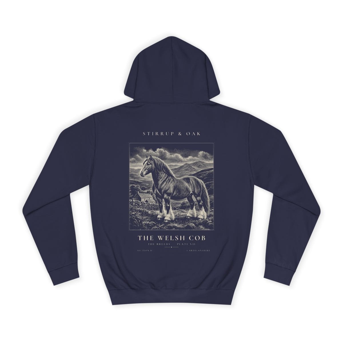 The Welsh Cob - Heavyweight Hoodie in Oxford Navy