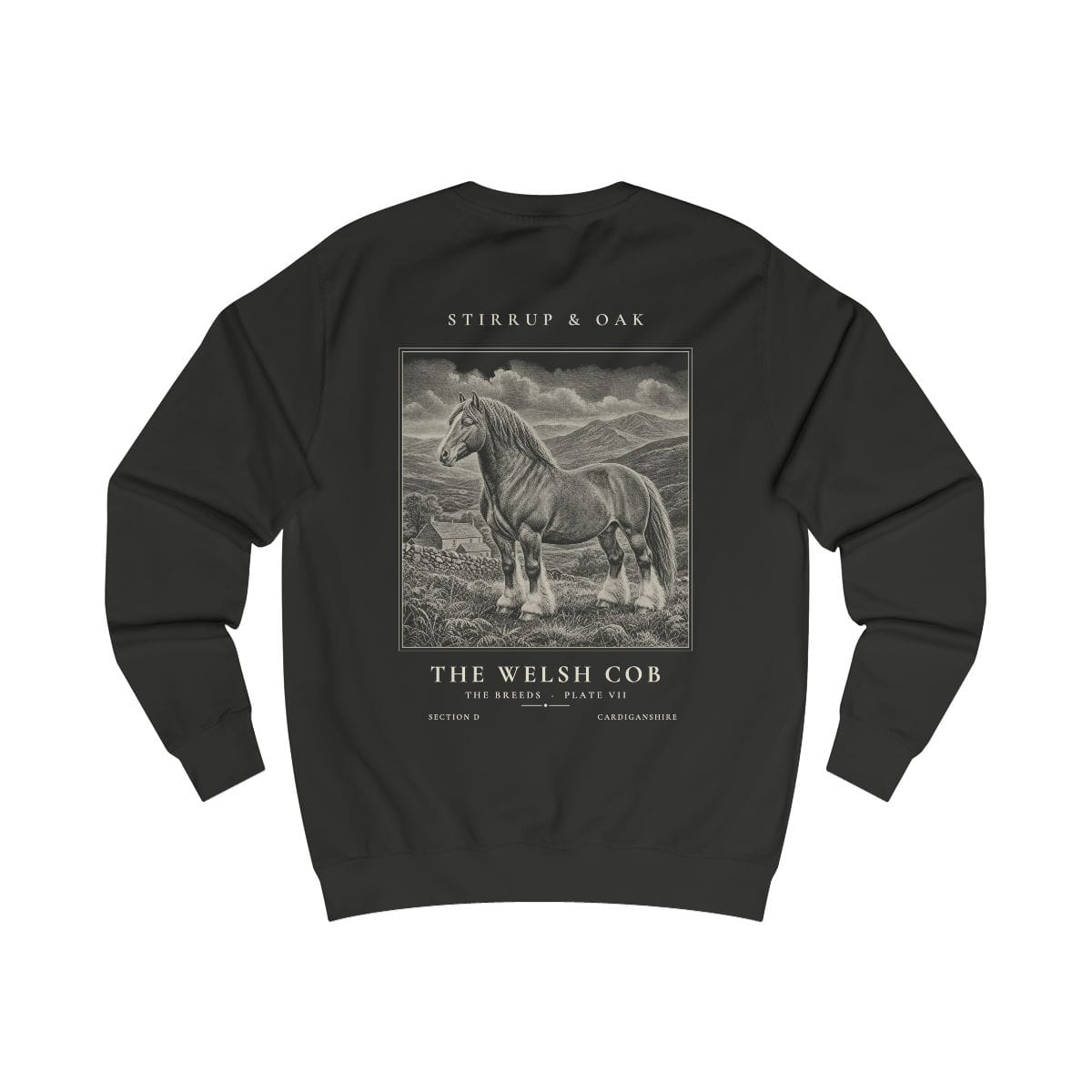 The Welsh Cob - Crew Sweatshirt in Jet Black
