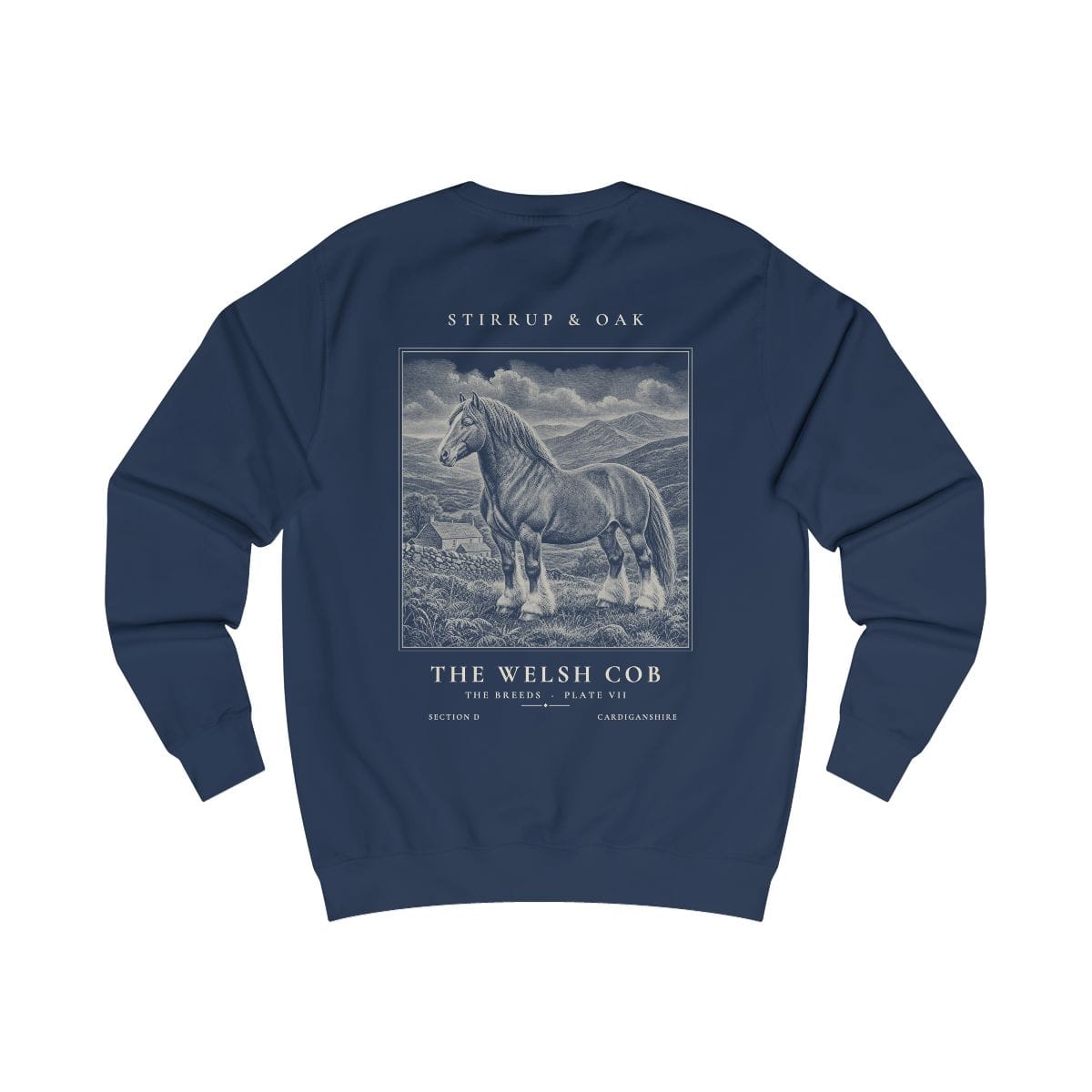 The Welsh Cob - Crew Sweatshirt in Oxford Navy