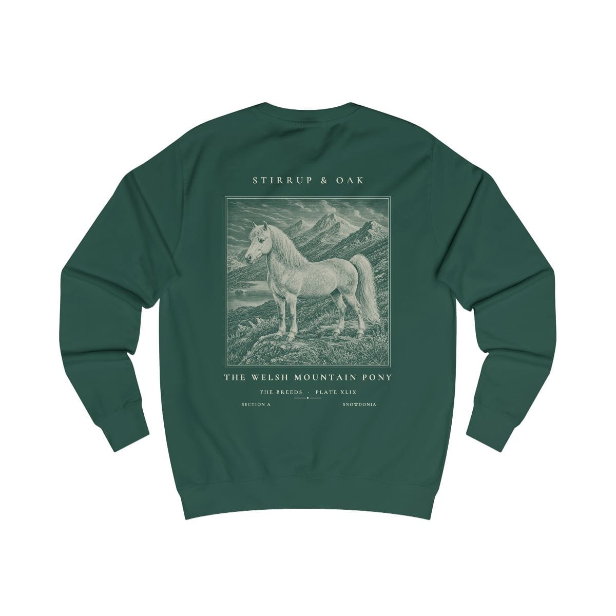 The Welsh Mountain Pony - Crew Sweatshirt in Bottle Green