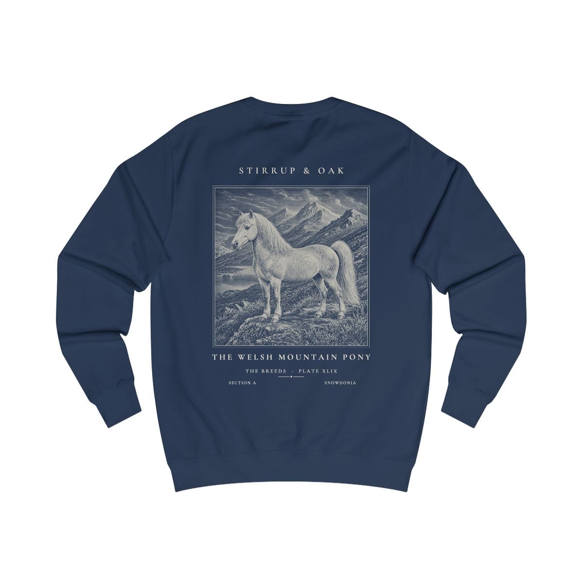 The Welsh Mountain Pony - Crew Sweatshirt in Oxford Navy